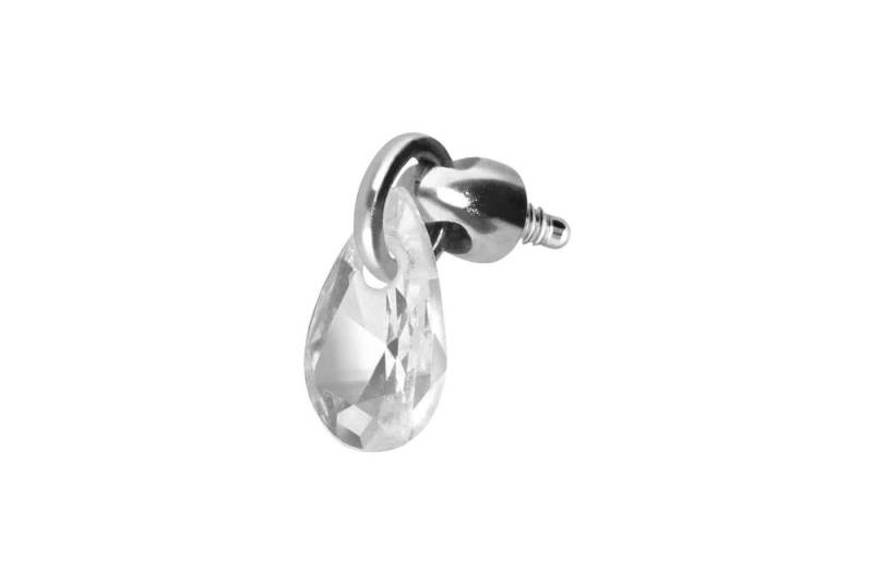 PIERCINGLINE Piercing-Set Titan Schraubaufsatz mit Außengewinde KRISTALLTROPFEN (Schraub-Aufsätze / 1 Stk) von PIERCINGLINE