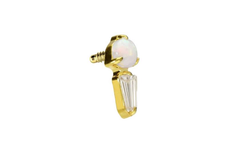 PIERCINGLINE Piercing-Set Titan Schraubaufsatz mit Außengewinde SYNTHETISCHER OPAL + (Schraub-Aufsätze, 1-tlg) von PIERCINGLINE