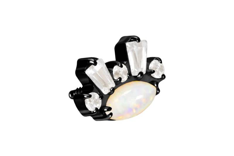 PIERCINGLINE Piercing-Set Titan Schraubaufsatz mit Außengewinde SYNTHETISCHER OPAL + KRISTALLE (Schraub-Aufsätze / 1 Stk) von PIERCINGLINE