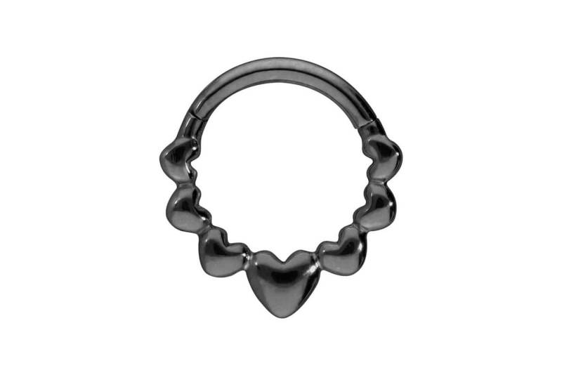 PIERCINGLINE Piercing-Set Titan Segmentring Clicker HERZEN (Clicker / 1 Stk) von PIERCINGLINE