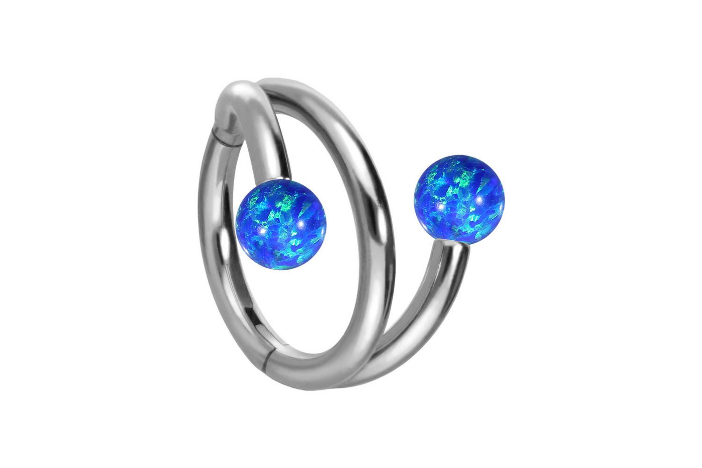 PIERCINGLINE Piercing-Set Titan Segmentring Clicker mit Innengewinde 3 RINGE + 2 SYNTHETISCHE (Clicker / 1 Stk) von PIERCINGLINE