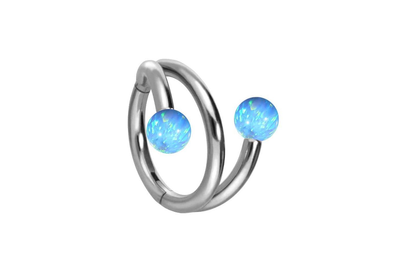 PIERCINGLINE Piercing-Set Titan Segmentring Clicker mit Innengewinde 3 RINGE + 2 SYNTHETISCHE (Clicker / 1 Stk) von PIERCINGLINE