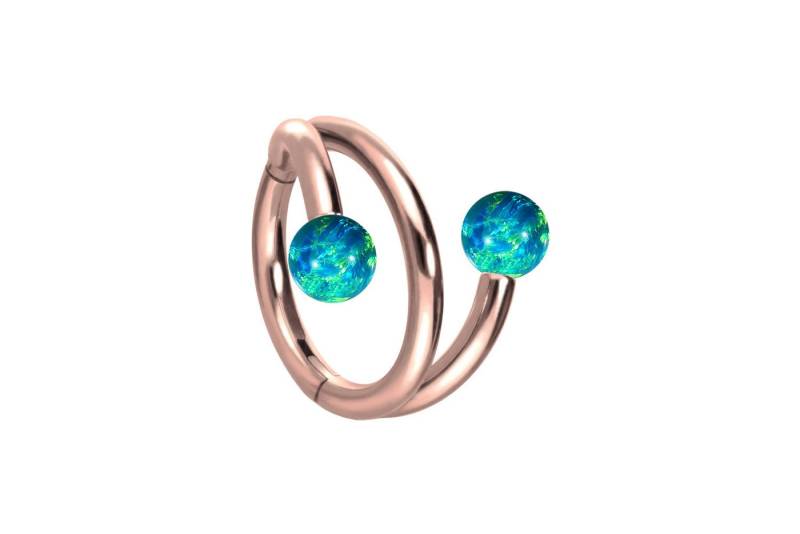PIERCINGLINE Piercing-Set Titan Segmentring Clicker mit Innengewinde 3 RINGE + 2 SYNTHETISCHE (Clicker / 1 Stk) von PIERCINGLINE