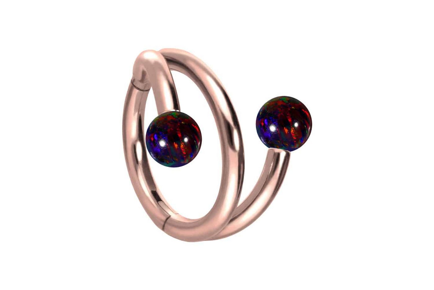 PIERCINGLINE Piercing-Set Titan Segmentring Clicker mit Innengewinde 3 RINGE + 2 SYNTHETISCHE (Clicker / 1 Stk) von PIERCINGLINE