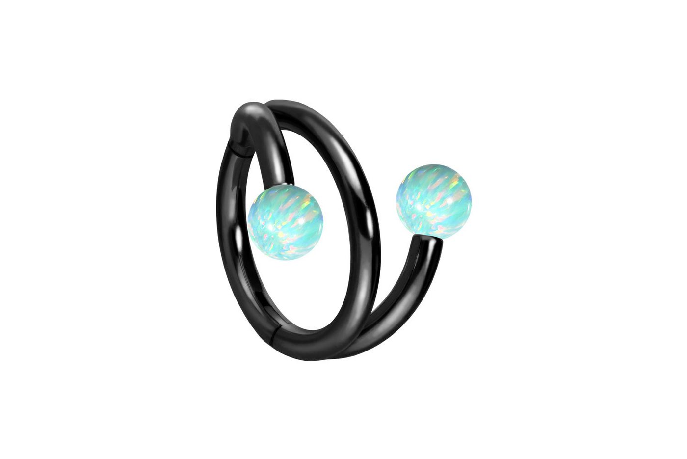 PIERCINGLINE Piercing-Set Titan Segmentring Clicker mit Innengewinde 3 RINGE + 2 SYNTHETISCHE (Clicker / 1 Stk) von PIERCINGLINE