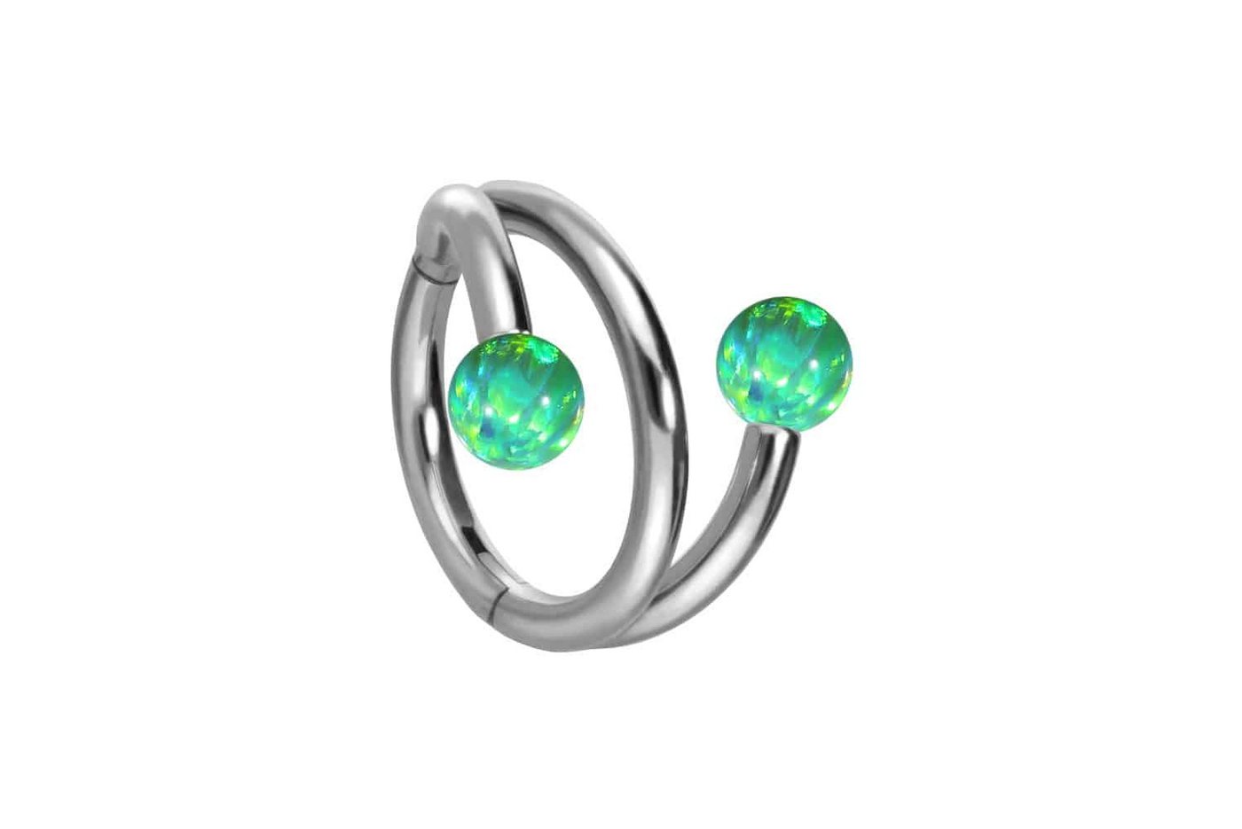 PIERCINGLINE Piercing-Set Titan Segmentring Clicker mit Innengewinde 3 RINGE + 2 SYNTHETISCHE (Clicker / 1 Stk) von PIERCINGLINE