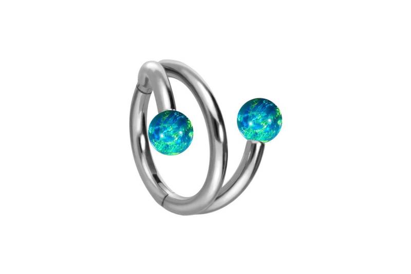 PIERCINGLINE Piercing-Set Titan Segmentring Clicker mit Innengewinde 3 RINGE + 2 SYNTHETISCHE (Clicker / 1 Stk) von PIERCINGLINE
