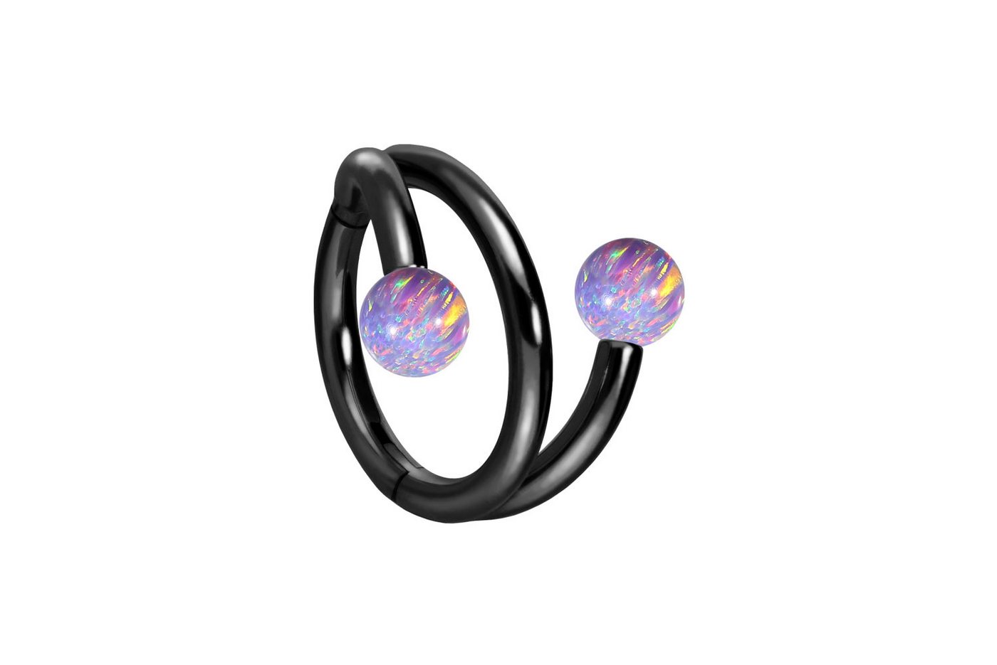 PIERCINGLINE Piercing-Set Titan Segmentring Clicker mit Innengewinde 3 RINGE + 2 SYNTHETISCHE (Clicker / 1 Stk) von PIERCINGLINE