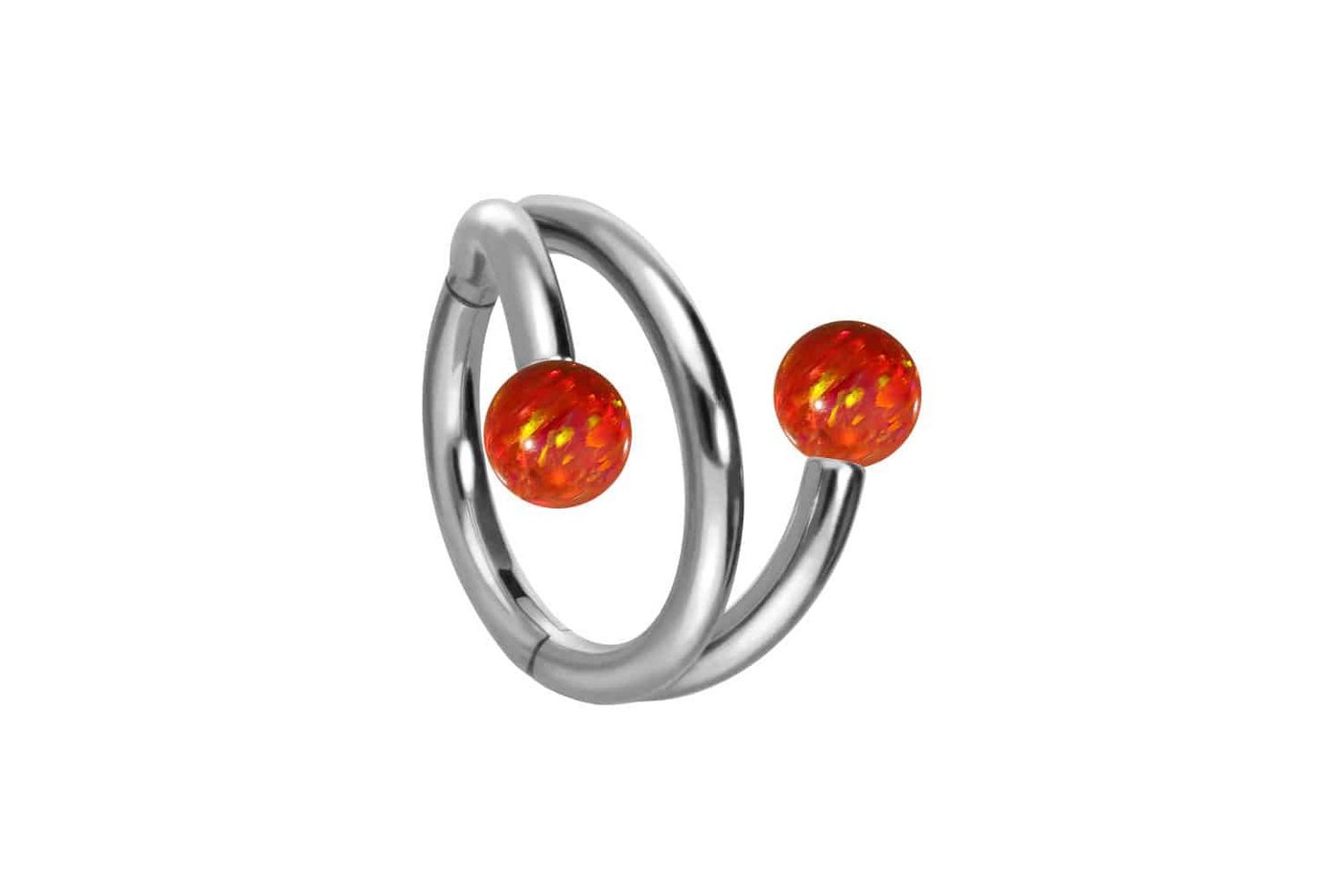 PIERCINGLINE Piercing-Set Titan Segmentring Clicker mit Innengewinde 3 RINGE + 2 SYNTHETISCHE (Clicker / 1 Stk) von PIERCINGLINE