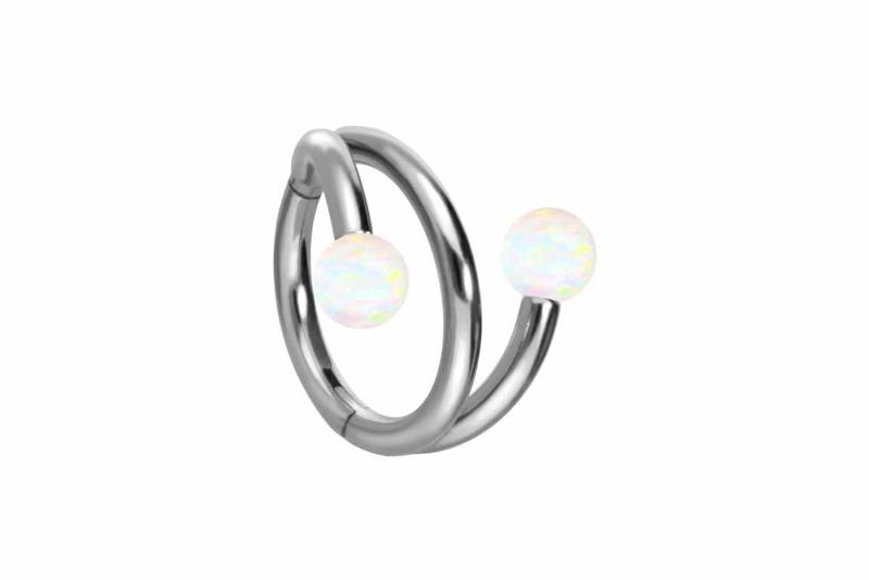 PIERCINGLINE Piercing-Set Titan Segmentring Clicker mit Innengewinde 3 RINGE + 2 SYNTHETISCHE (Clicker / 1 Stk) von PIERCINGLINE