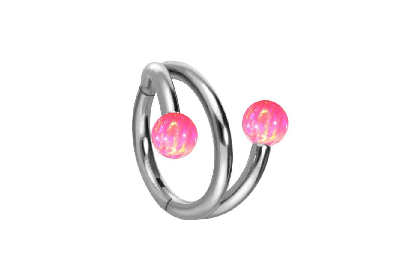 PIERCINGLINE Piercing-Set Titan Segmentring Clicker mit Innengewinde 3 RINGE + 2 SYNTHETISCHE (Clicker / 1 Stk) von PIERCINGLINE