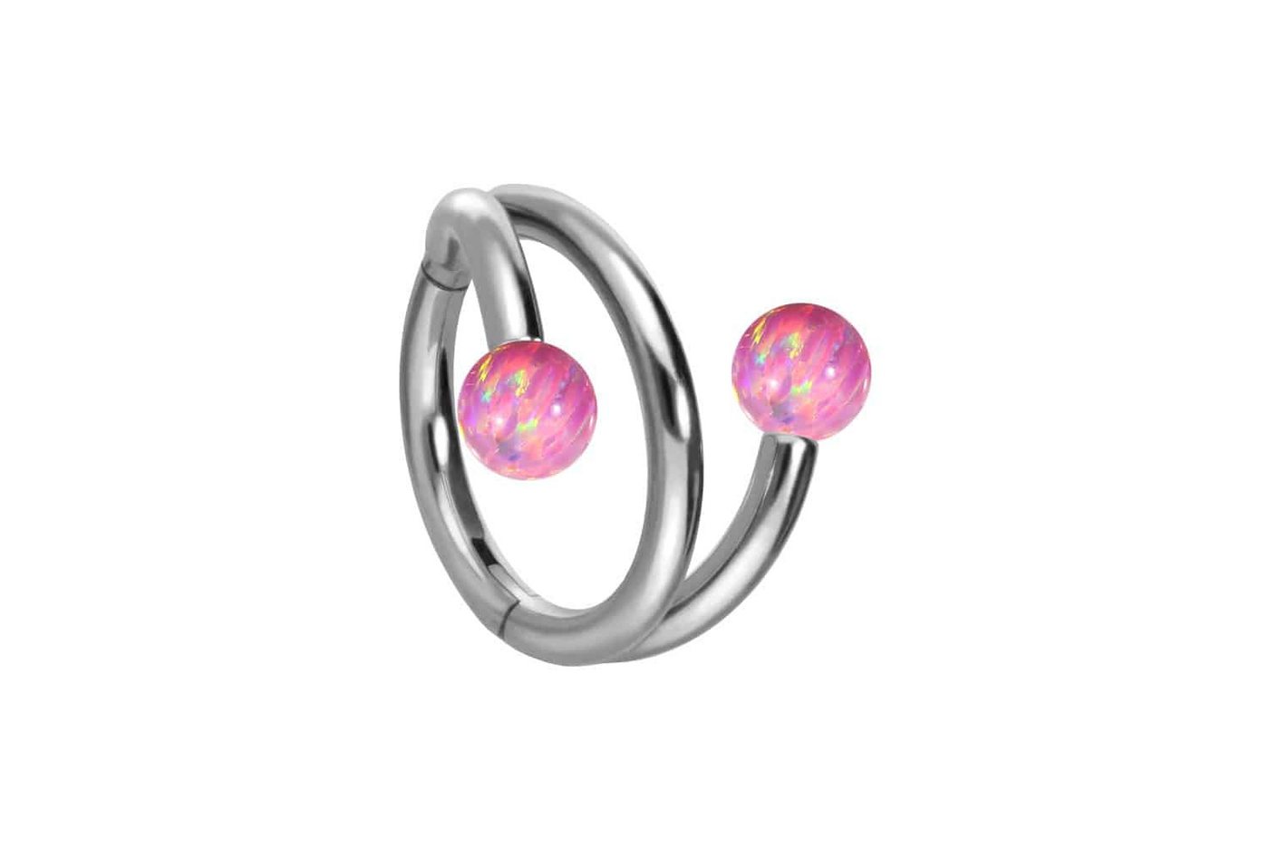 PIERCINGLINE Piercing-Set Titan Segmentring Clicker mit Innengewinde 3 RINGE + 2 SYNTHETISCHE (Clicker / 1 Stk) von PIERCINGLINE