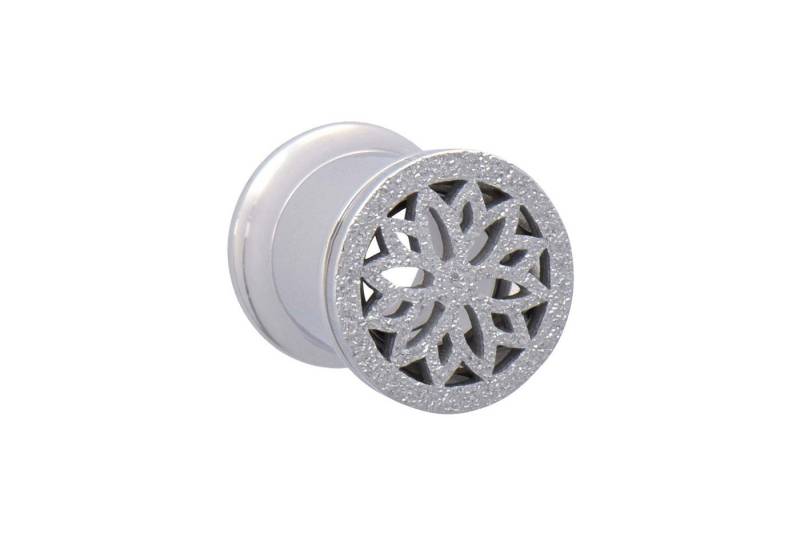 PIERCINGLINE Plug (Tunnels, Chirurgenstahl Double Flared Tunnel MANDALA + DIAMANTOPTIK) von PIERCINGLINE