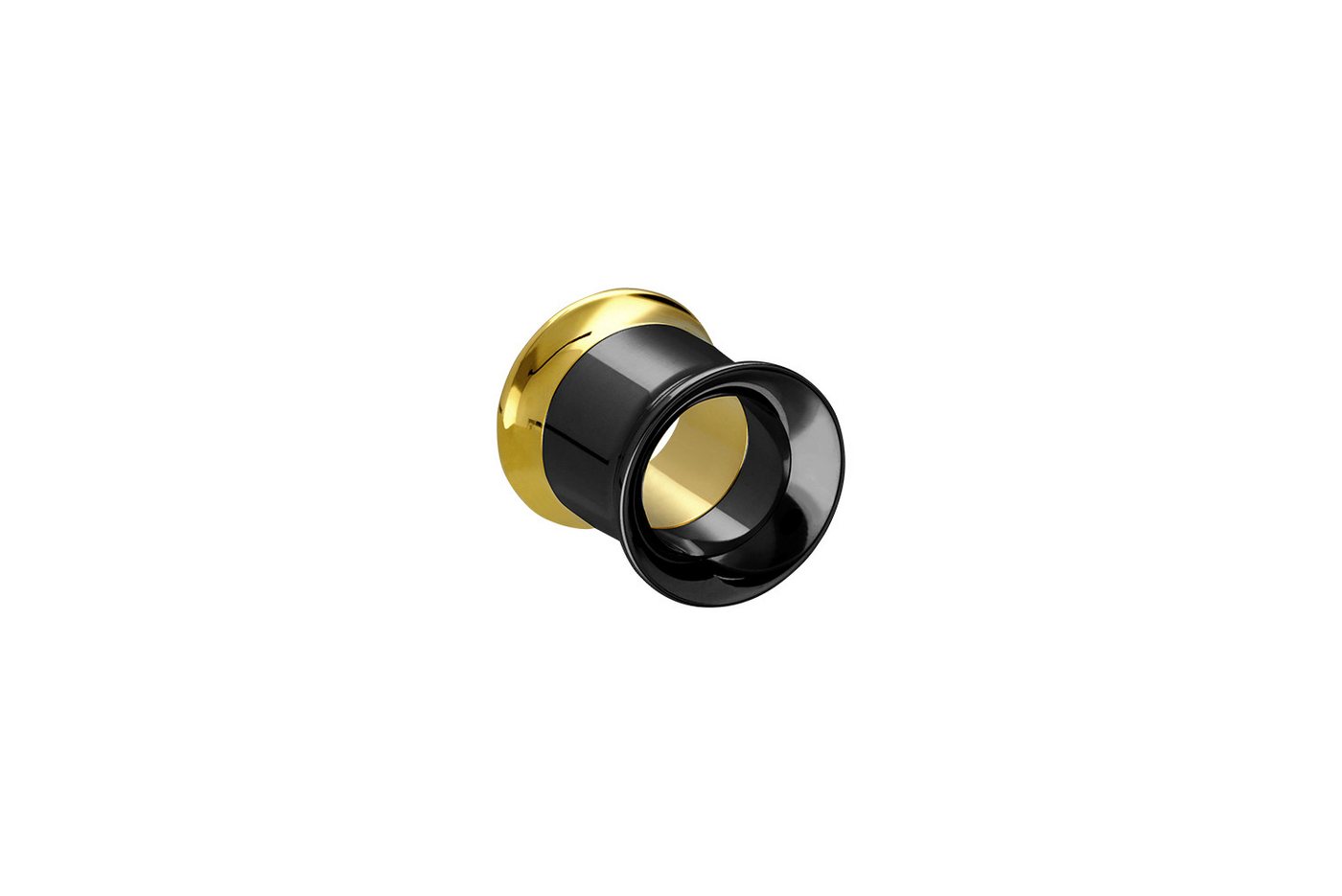 PIERCINGLINE Plug Chirurgenstahl Double Flared Tunnel schwarz ZWEIFARBIG (Tunnels, 1-tlg) von PIERCINGLINE