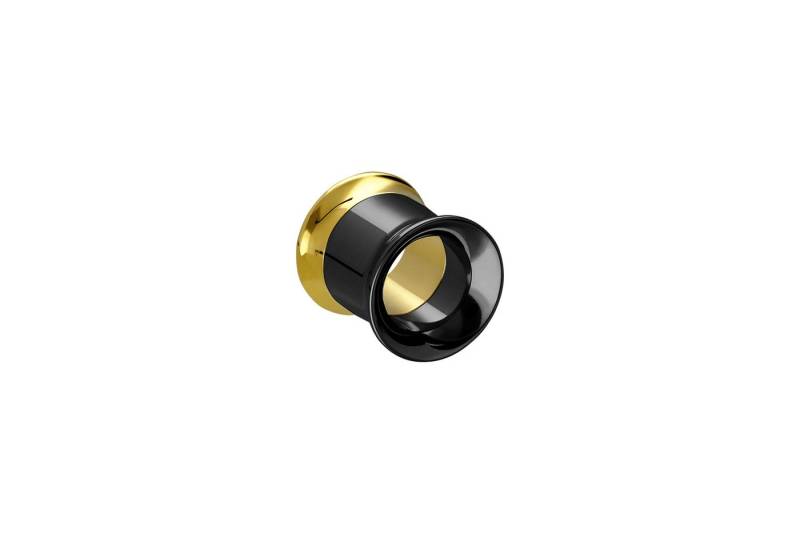 PIERCINGLINE Plug Chirurgenstahl Double Flared Tunnel schwarz ZWEIFARBIG (Tunnels, 1-tlg) von PIERCINGLINE