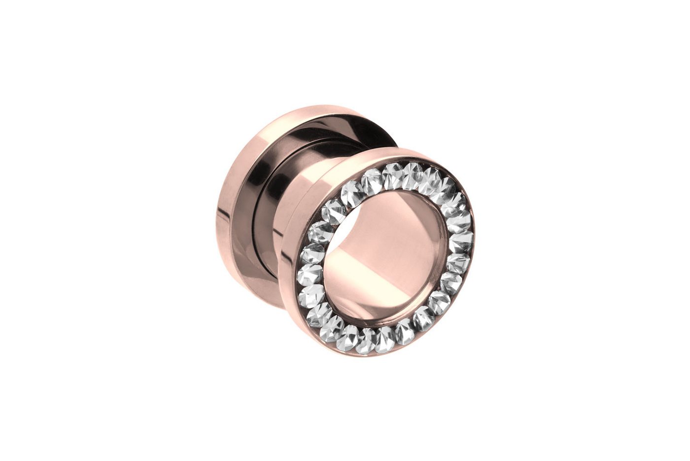 PIERCINGLINE Plug Chirurgenstahl Tunnel KRISTALLRAND (Tunnels, 1-tlg) von PIERCINGLINE