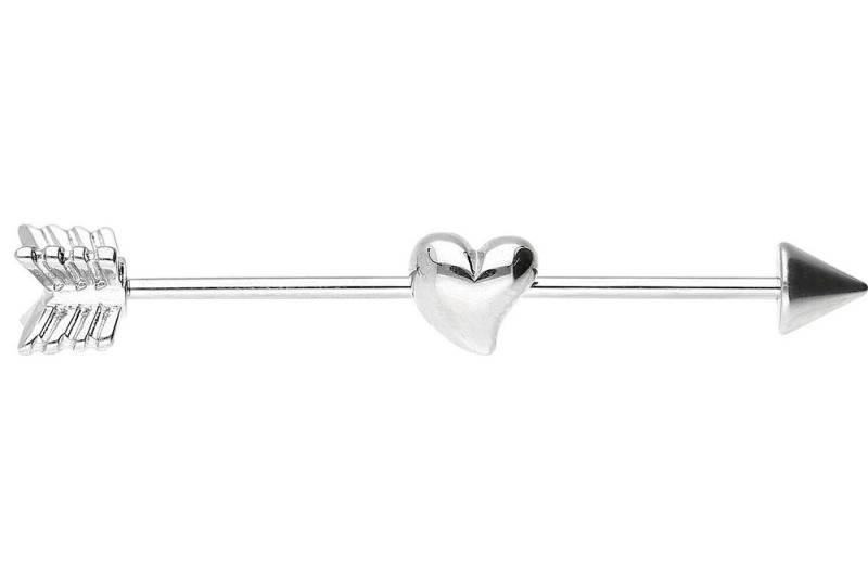 PIERCINGLINE Brustwarzenpiercing Chirurgenstahl Industrial Ohrpiercing PFEIL + HERZ (Barbells, 1-tlg) von PIERCINGLINE