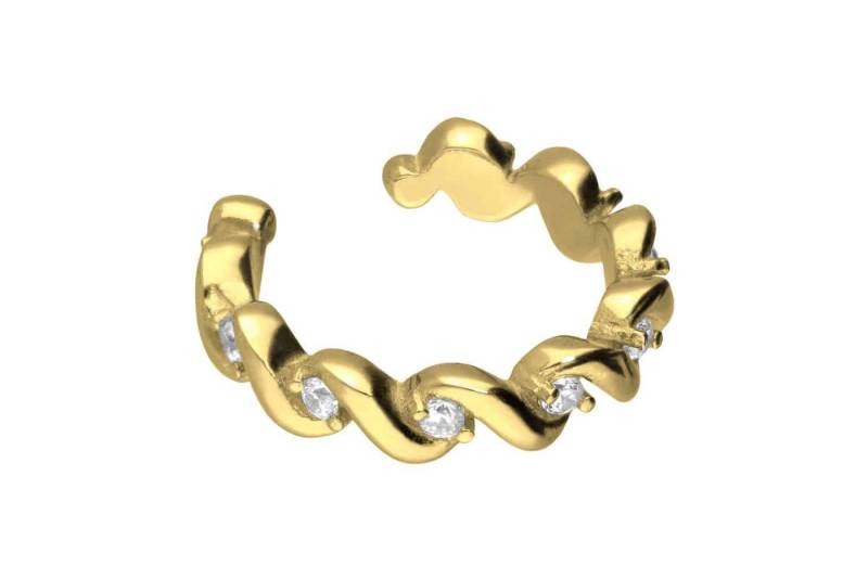 PIERCINGLINE Single-Ohrstecker Chirurgenstahl Fake Ohrring GEFLOCHTEN + EINGEFASSTE KRISTALLE (Fake Piercing-Ringe / 1 Stk) von PIERCINGLINE