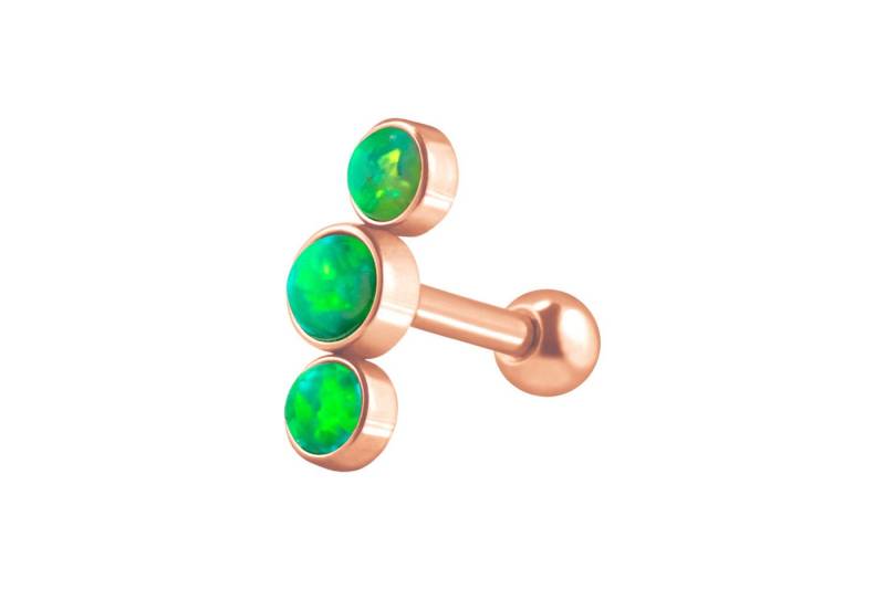 PIERCINGLINE Single-Ohrstecker (Mini-Barbells, Chirurgenstahl Ohrpiercing 3 SYNTHETISCHE OPALE) von PIERCINGLINE
