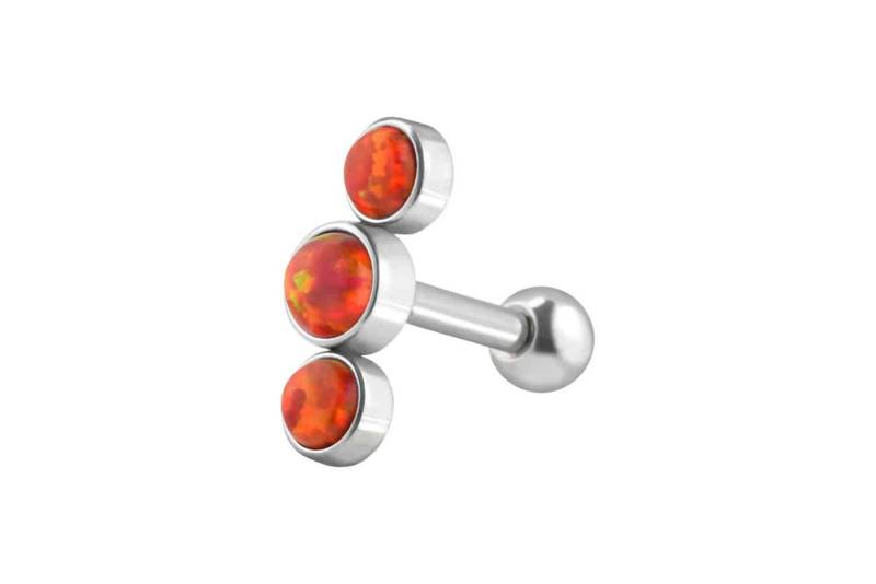 PIERCINGLINE Piercing-Set Chirurgenstahl Ohrpiercing 3 SYNTHETISCHE OPALE (Mini-Barbells, 1-tlg) von PIERCINGLINE