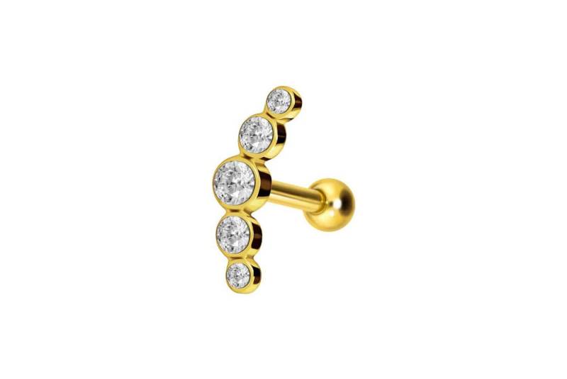 PIERCINGLINE Piercing-Set Chirurgenstahl Ohrpiercing 5 KRISTALLE (Mini-Barbells / 1 Stk) von PIERCINGLINE