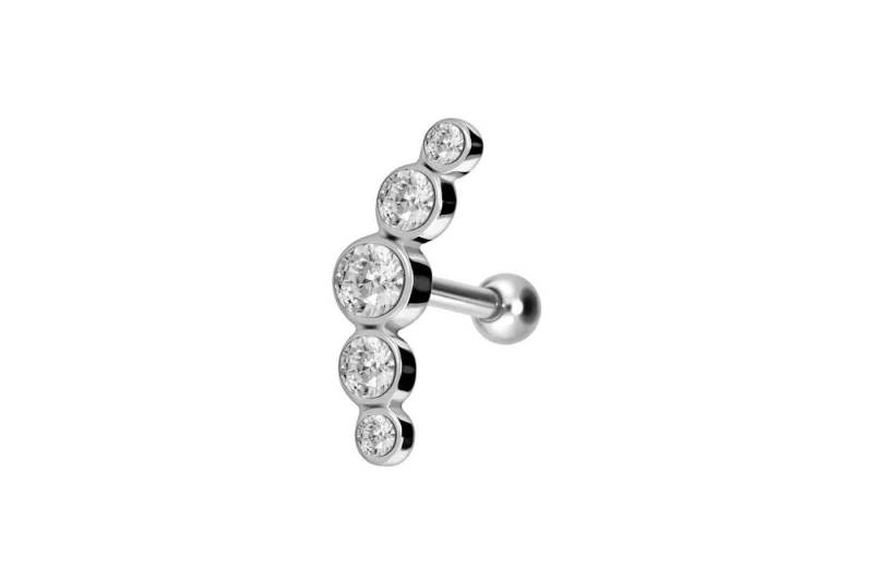 PIERCINGLINE Piercing-Set Chirurgenstahl Ohrpiercing 5 KRISTALLE (Mini-Barbells / 1 Stk) von PIERCINGLINE
