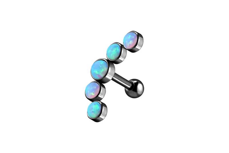 PIERCINGLINE Single-Ohrstecker (Mini-Barbells, Chirurgenstahl Ohrpiercing 5 SYNTHETISCHE OPALE) von PIERCINGLINE
