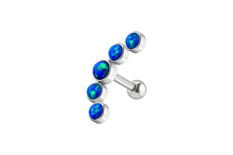 PIERCINGLINE Single-Ohrstecker (Mini-Barbells, Chirurgenstahl Ohrpiercing 5 SYNTHETISCHE OPALE) von PIERCINGLINE