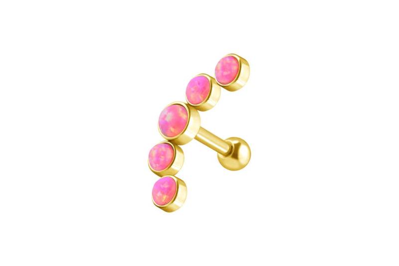 PIERCINGLINE Single-Ohrstecker (Mini-Barbells, Chirurgenstahl Ohrpiercing 5 SYNTHETISCHE OPALE) von PIERCINGLINE