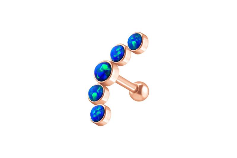 PIERCINGLINE Single-Ohrstecker (Mini-Barbells, Chirurgenstahl Ohrpiercing 5 SYNTHETISCHE OPALE) von PIERCINGLINE