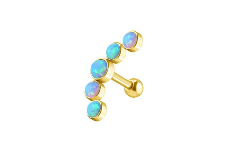 PIERCINGLINE Single-Ohrstecker (Mini-Barbells, Chirurgenstahl Ohrpiercing 5 SYNTHETISCHE OPALE) von PIERCINGLINE