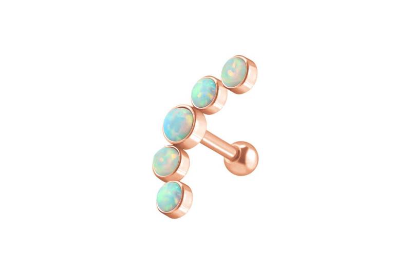 PIERCINGLINE Single-Ohrstecker (Mini-Barbells, Chirurgenstahl Ohrpiercing 5 SYNTHETISCHE OPALE) von PIERCINGLINE