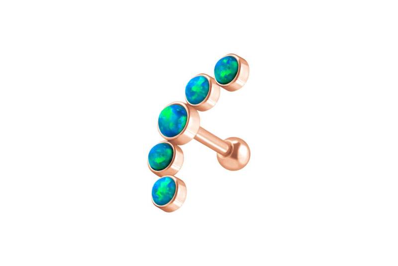 PIERCINGLINE Single-Ohrstecker (Mini-Barbells, Chirurgenstahl Ohrpiercing 5 SYNTHETISCHE OPALE) von PIERCINGLINE
