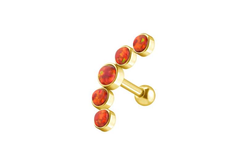 PIERCINGLINE Single-Ohrstecker (Mini-Barbells, Chirurgenstahl Ohrpiercing 5 SYNTHETISCHE OPALE) von PIERCINGLINE
