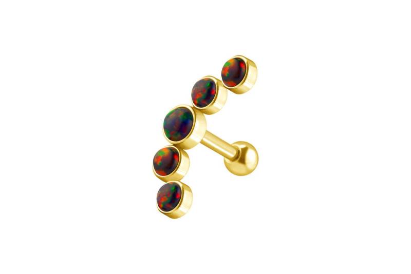 PIERCINGLINE Single-Ohrstecker (Mini-Barbells, Chirurgenstahl Ohrpiercing 5 SYNTHETISCHE OPALE) von PIERCINGLINE