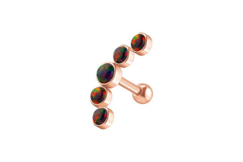 PIERCINGLINE Single-Ohrstecker (Mini-Barbells, Chirurgenstahl Ohrpiercing 5 SYNTHETISCHE OPALE) von PIERCINGLINE