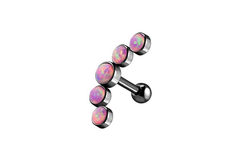 PIERCINGLINE Single-Ohrstecker (Mini-Barbells, Chirurgenstahl Ohrpiercing 5 SYNTHETISCHE OPALE) von PIERCINGLINE
