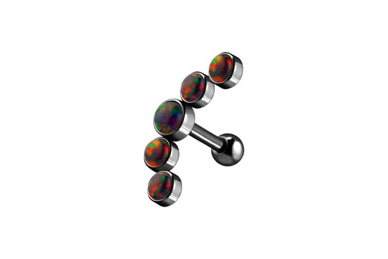 PIERCINGLINE Single-Ohrstecker (Mini-Barbells, Chirurgenstahl Ohrpiercing 5 SYNTHETISCHE OPALE) von PIERCINGLINE