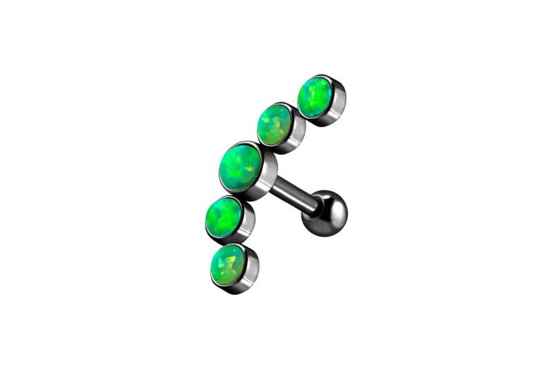 PIERCINGLINE Single-Ohrstecker (Mini-Barbells, Chirurgenstahl Ohrpiercing 5 SYNTHETISCHE OPALE) von PIERCINGLINE
