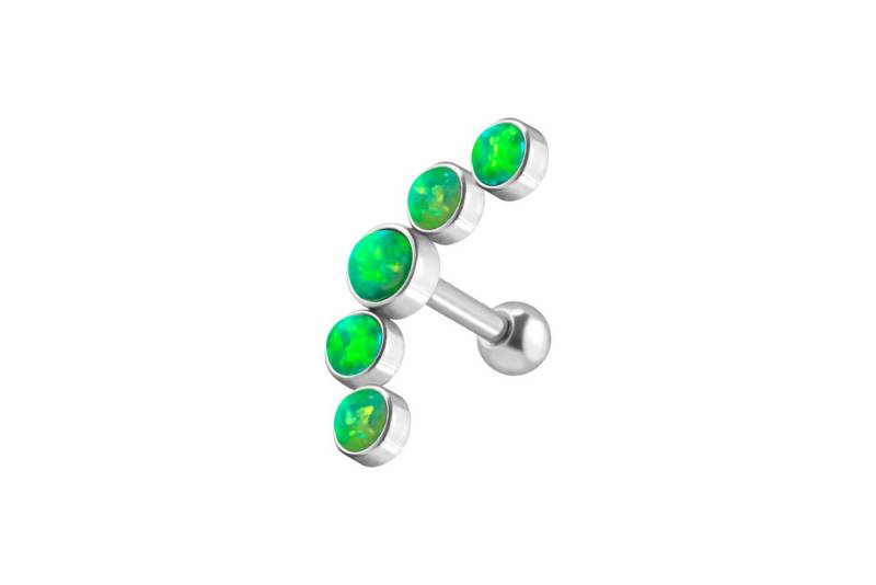 PIERCINGLINE Single-Ohrstecker (Mini-Barbells, Chirurgenstahl Ohrpiercing 5 SYNTHETISCHE OPALE) von PIERCINGLINE