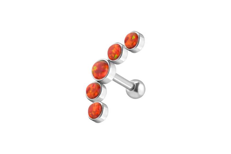 PIERCINGLINE Single-Ohrstecker (Mini-Barbells, Chirurgenstahl Ohrpiercing 5 SYNTHETISCHE OPALE) von PIERCINGLINE