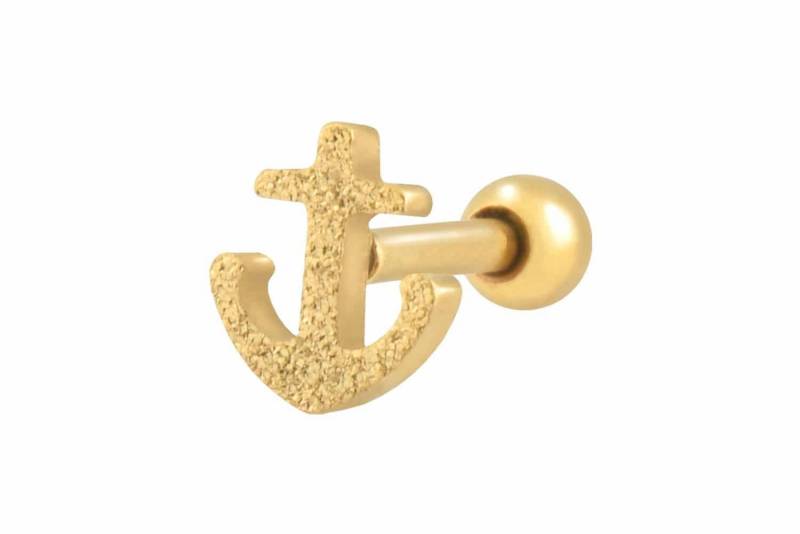 PIERCINGLINE Single-Ohrstecker Chirurgenstahl Ohrpiercing ANKER + DIAMANTOPTIK (Mini-Barbells / 1 Stk) von PIERCINGLINE