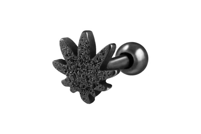 PIERCINGLINE Single-Ohrstecker Chirurgenstahl Ohrpiercing HANF + DIAMANTOPTIK (Mini-Barbells / 1 Stk) von PIERCINGLINE