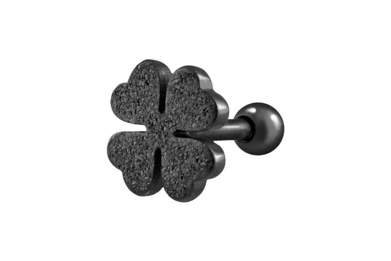 PIERCINGLINE Single-Ohrstecker Chirurgenstahl Ohrpiercing KLEEBLATT + DIAMANTOPTIK (Mini-Barbells / 1 Stk) von PIERCINGLINE