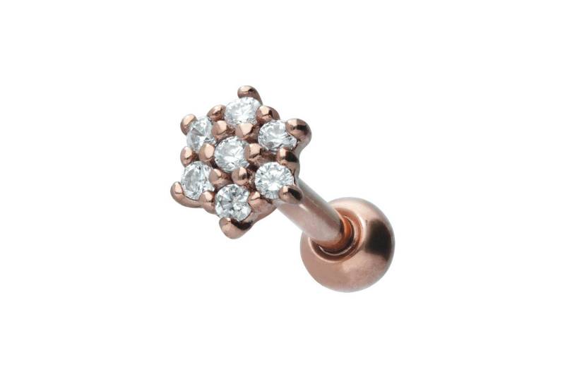 PIERCINGLINE Piercing-Set Chirurgenstahl Ohrpiercing KRISTALLBLUME (Mini-Barbells, 1-tlg) von PIERCINGLINE