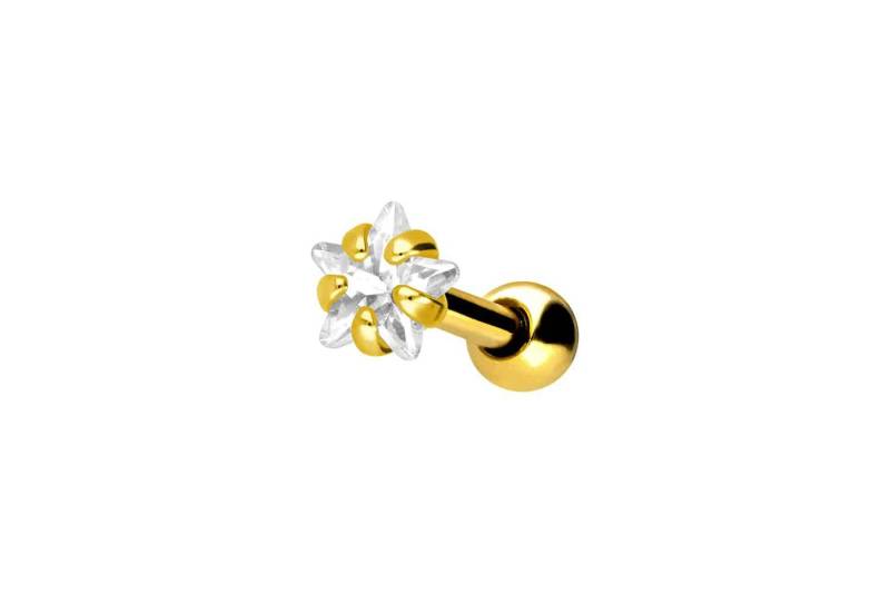 PIERCINGLINE Piercing-Set Chirurgenstahl Ohrpiercing KRISTALLSTERN (Mini-Barbells / 1 Stk) von PIERCINGLINE