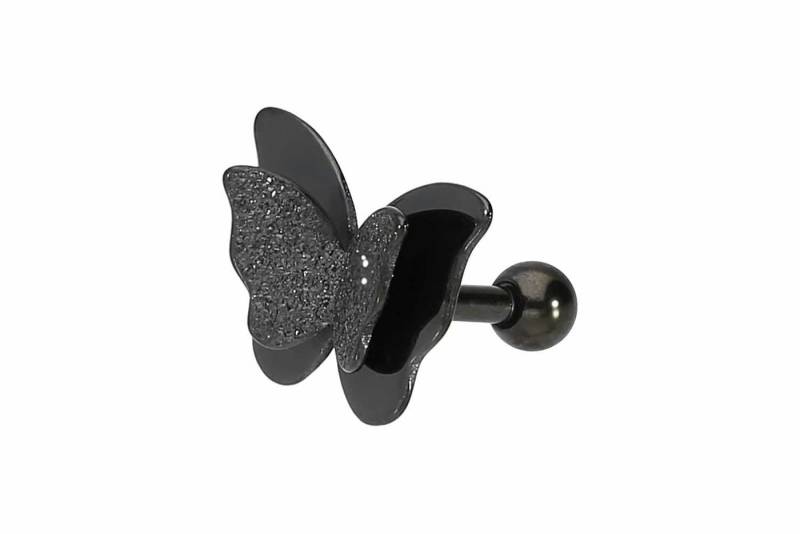 PIERCINGLINE Single-Ohrstecker Chirurgenstahl Ohrpiercing SCHMETTERLING + DIAMANTOPTIK (Mini-Barbells / 1 Stk) von PIERCINGLINE