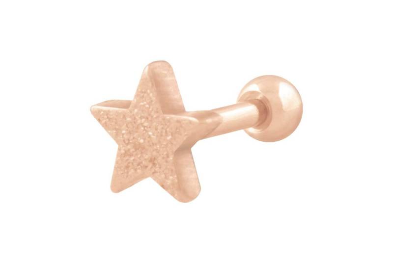 PIERCINGLINE Single-Ohrstecker Chirurgenstahl Ohrpiercing STERN + DIAMANTOPTIK (Mini-Barbells / 1 Stk) von PIERCINGLINE