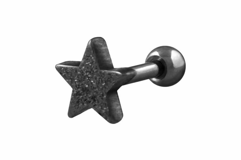 PIERCINGLINE Single-Ohrstecker Chirurgenstahl Ohrpiercing STERN + DIAMANTOPTIK (Mini-Barbells / 1 Stk) von PIERCINGLINE
