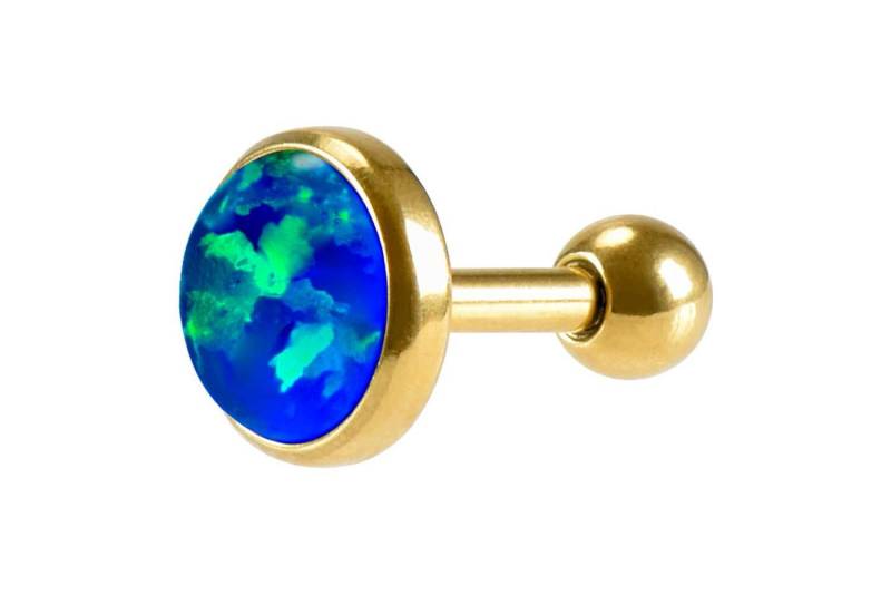 PIERCINGLINE Single-Ohrstecker (Mini-Barbells, Chirurgenstahl Ohrpiercing SYNTHETISCHER OPAL) von PIERCINGLINE